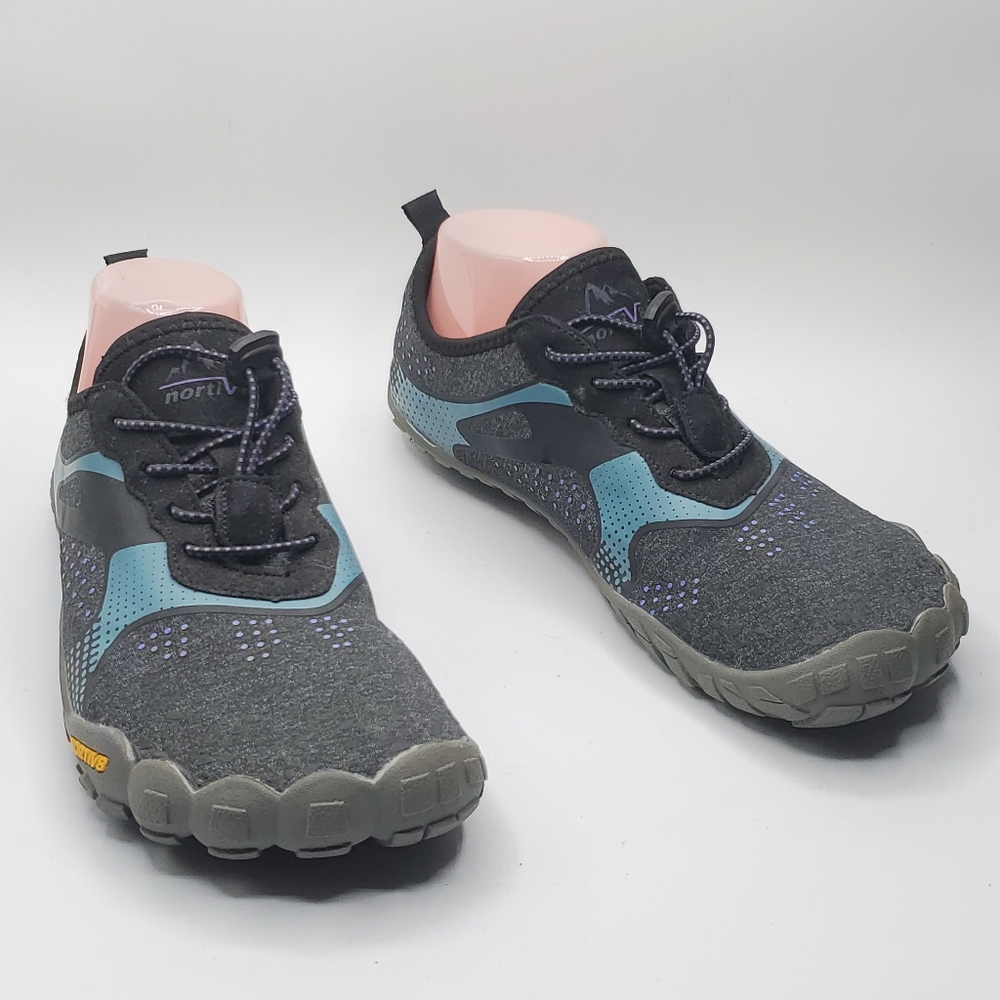 NORTIV8 Women’s Black & Teal Lightweight Athletic Sneakers - Picture 9 of 14